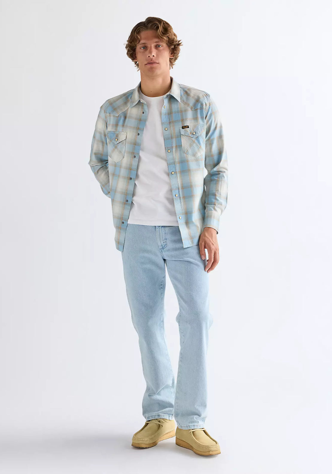 Regular Western Shirt - Blue Tan