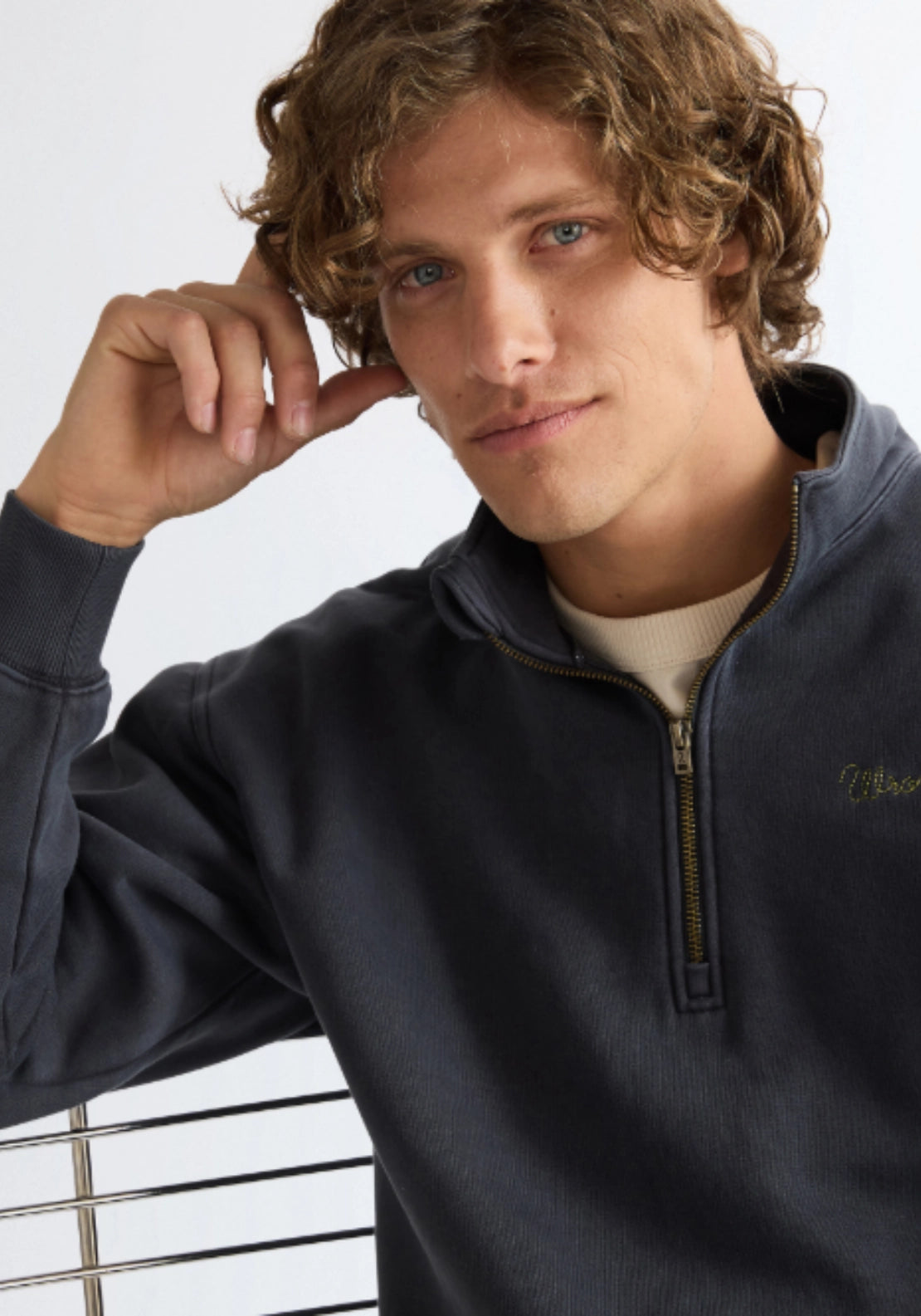 1/4 Zip Sweat - Black