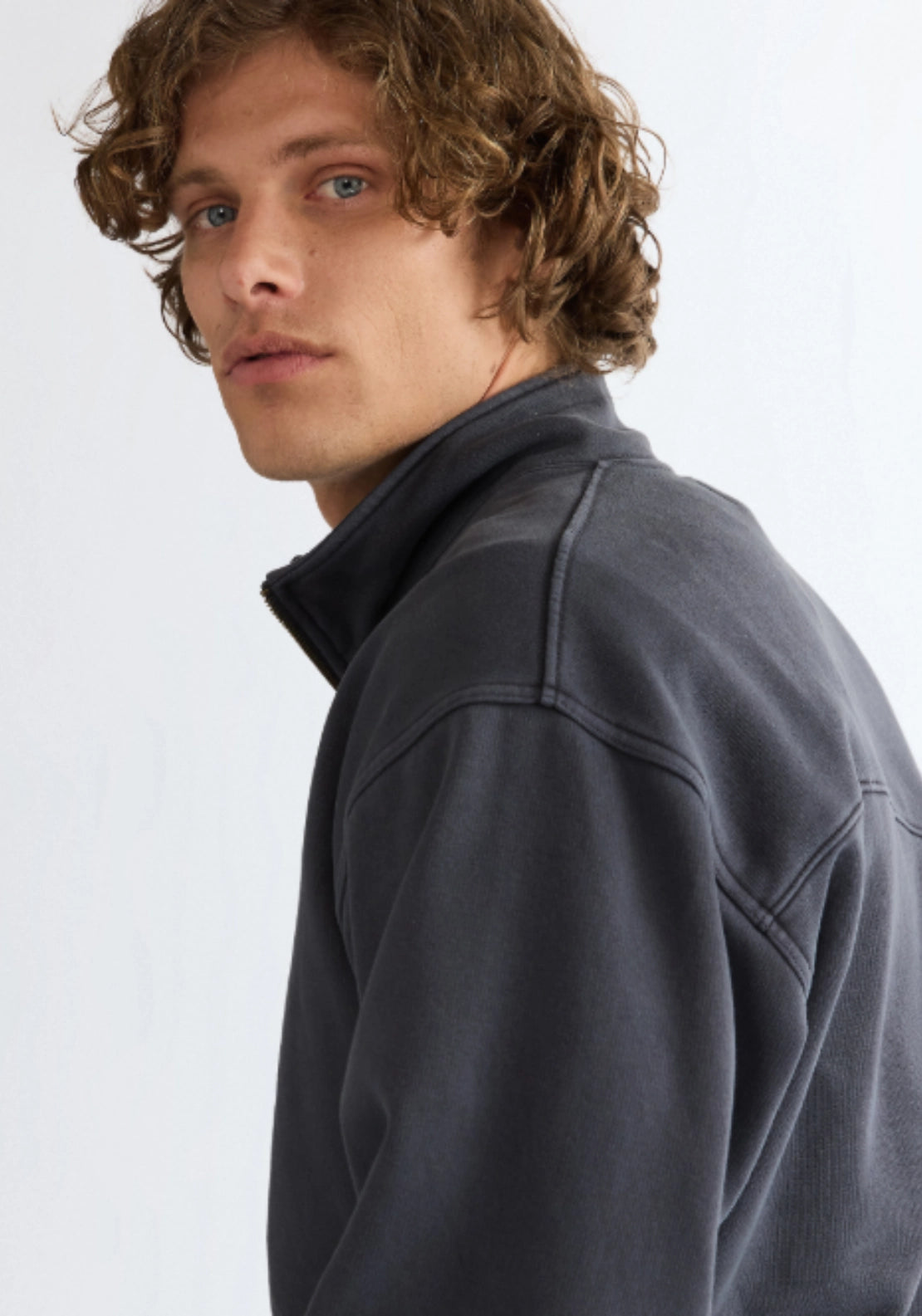 1/4 Zip Sweat - Black