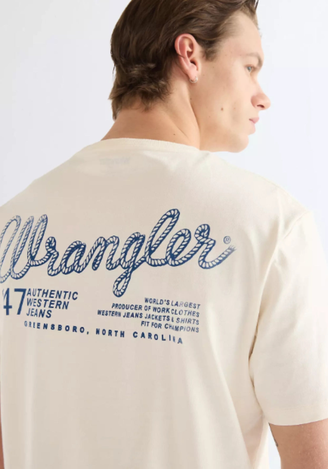 Wrangler Graphic Tee - Egret 4 Shaws Department Stores