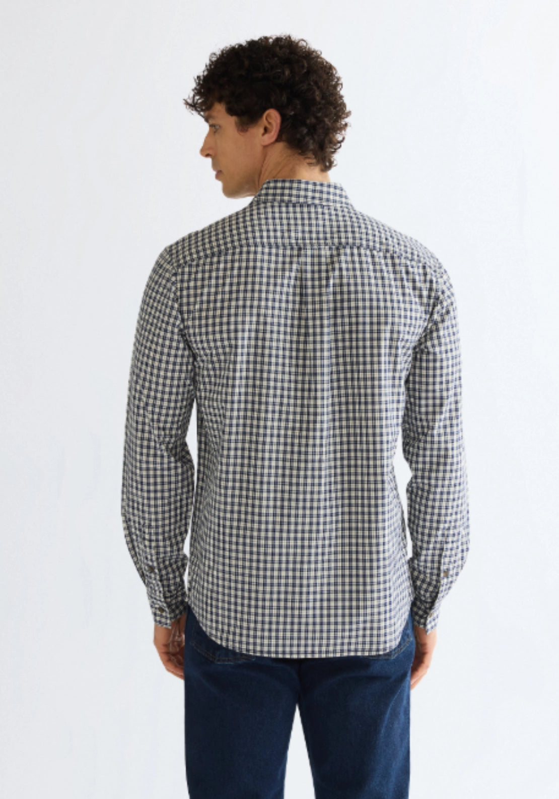 1 Pocket Check Shirt - Blue