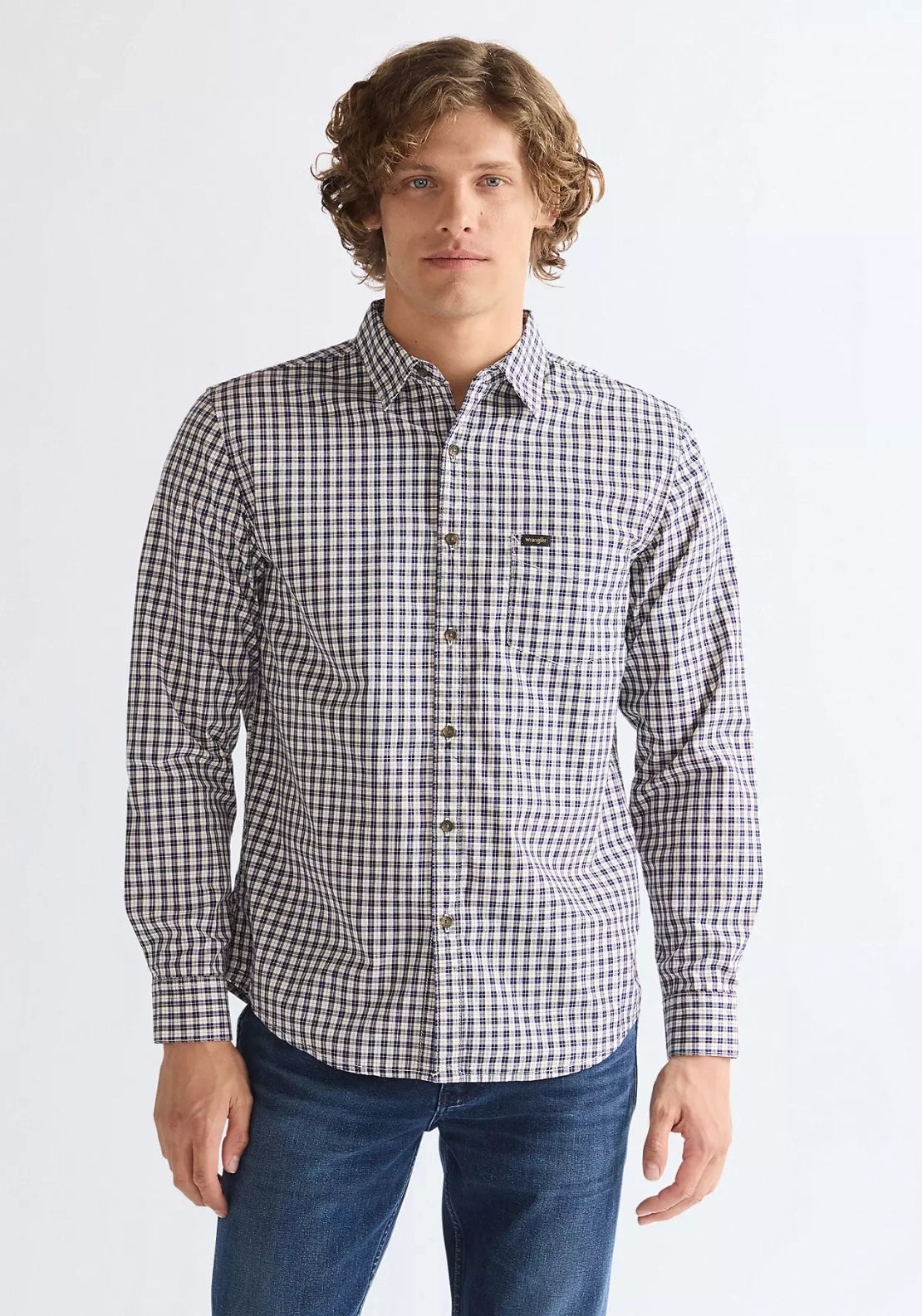1 Pocket Check Shirt - Rose Brown