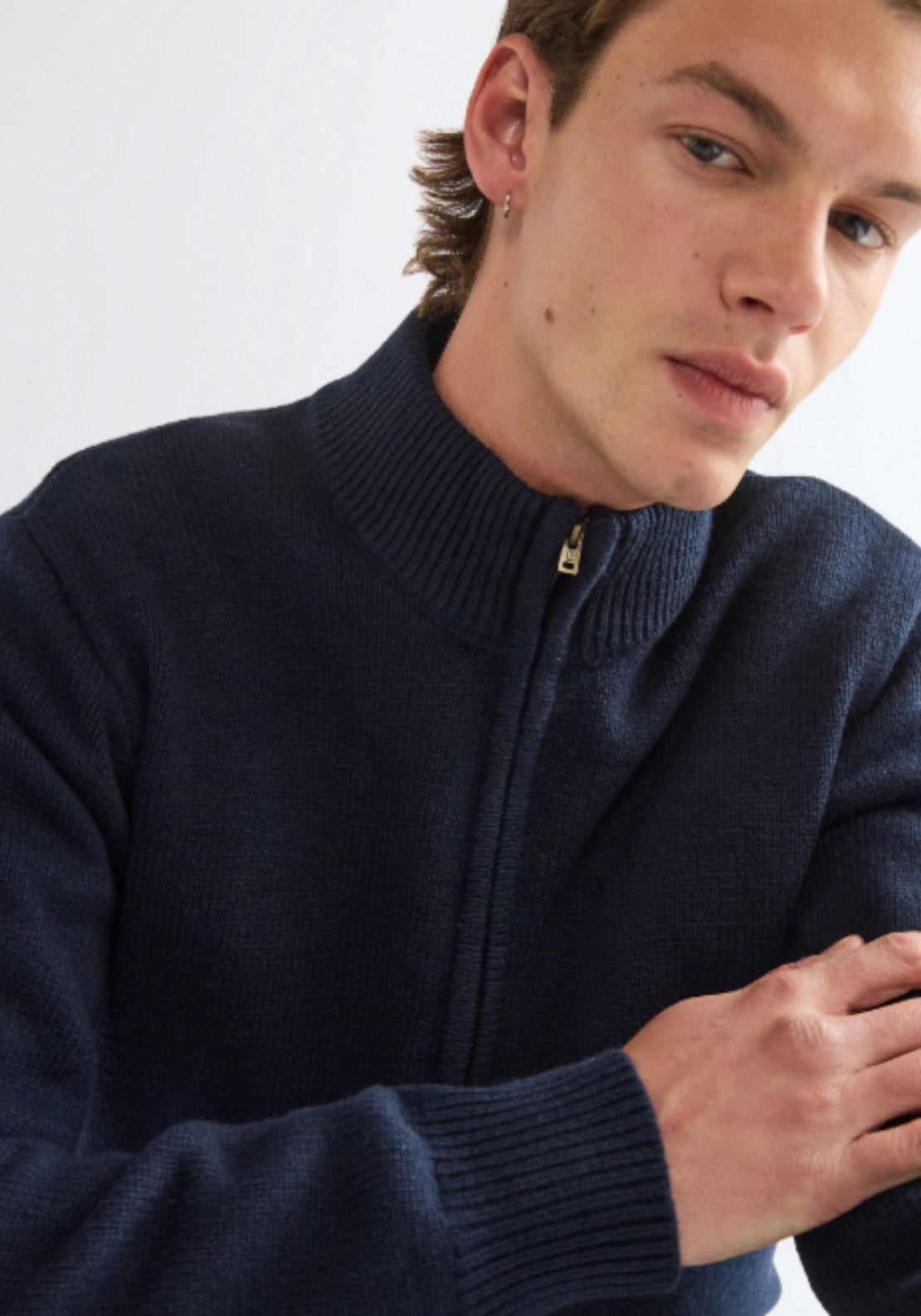 1/4 Zip Knitwear - Dark Sapphire