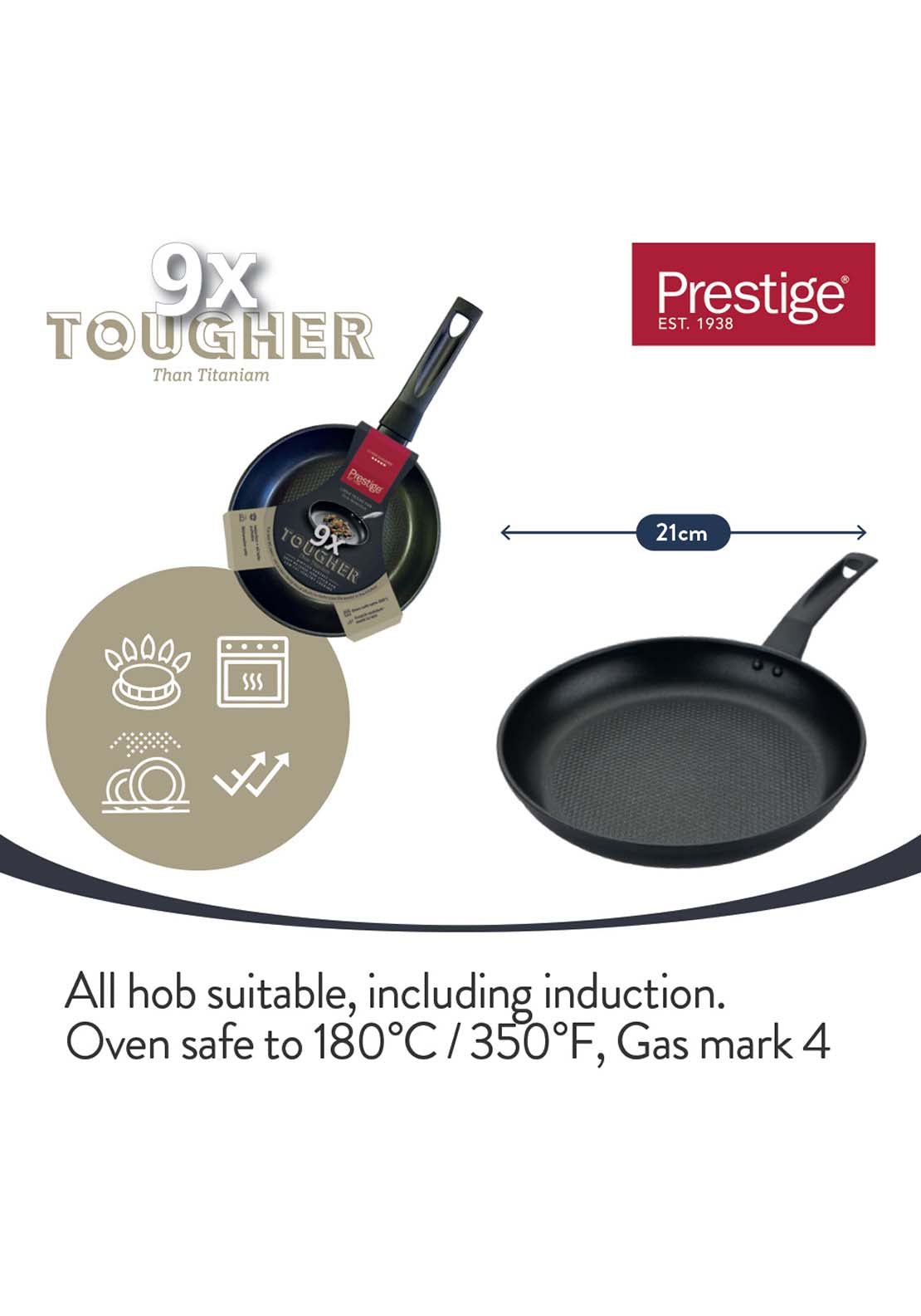 Meyers Prestige 9 x Tougher Aluminium Frypan 21cm 8 Shaws Department Stores