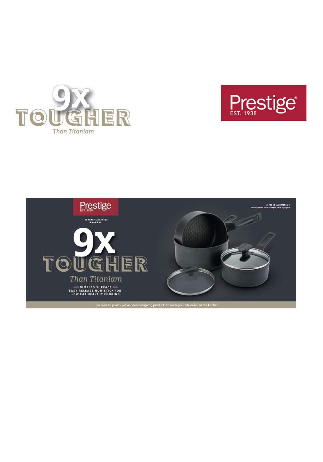 Meyers Prestige 9 x Tougher Aluminium Cookware Set Of 5 3 Shaws Department Stores