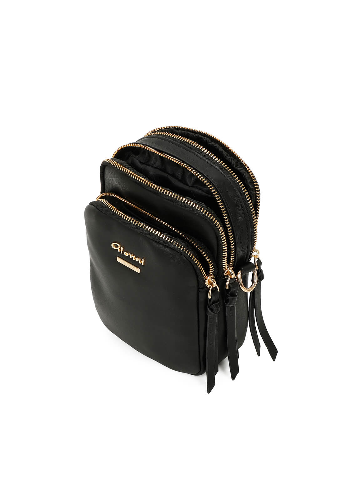 Gionni Sumba Double Zip Crossbody Bag - Black 3 Shaws Department Stores
