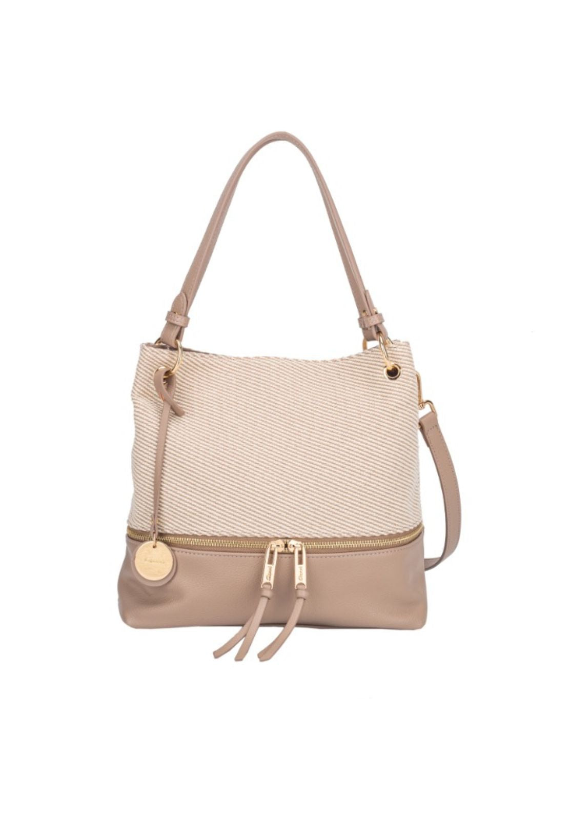 Gionni Marina Weave Body Sholder Bag - Taupe 1 Shaws Department Stores