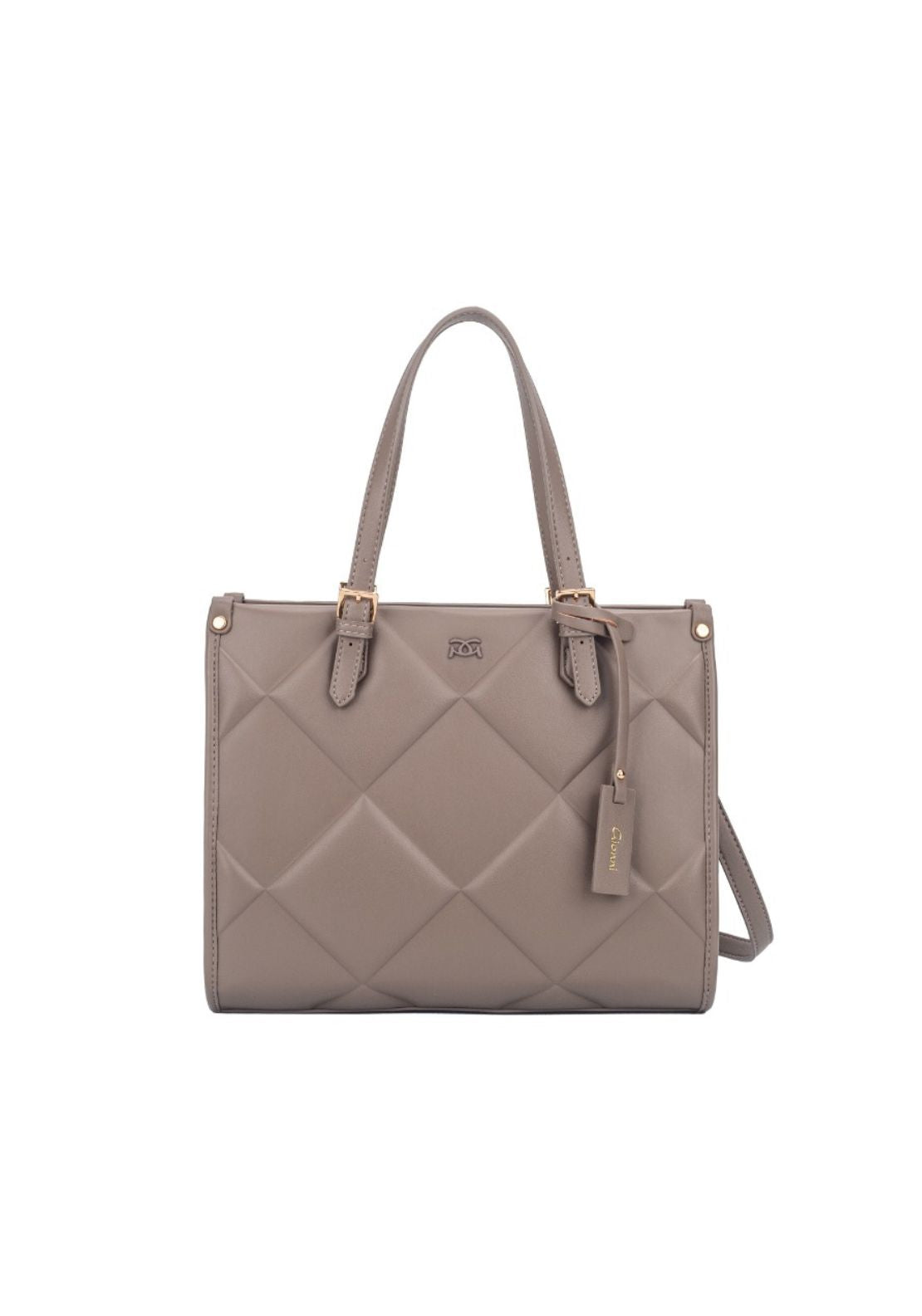 Gionni Pearl Debossed Handle Bag - Taupe 1 Shaws Department Stores