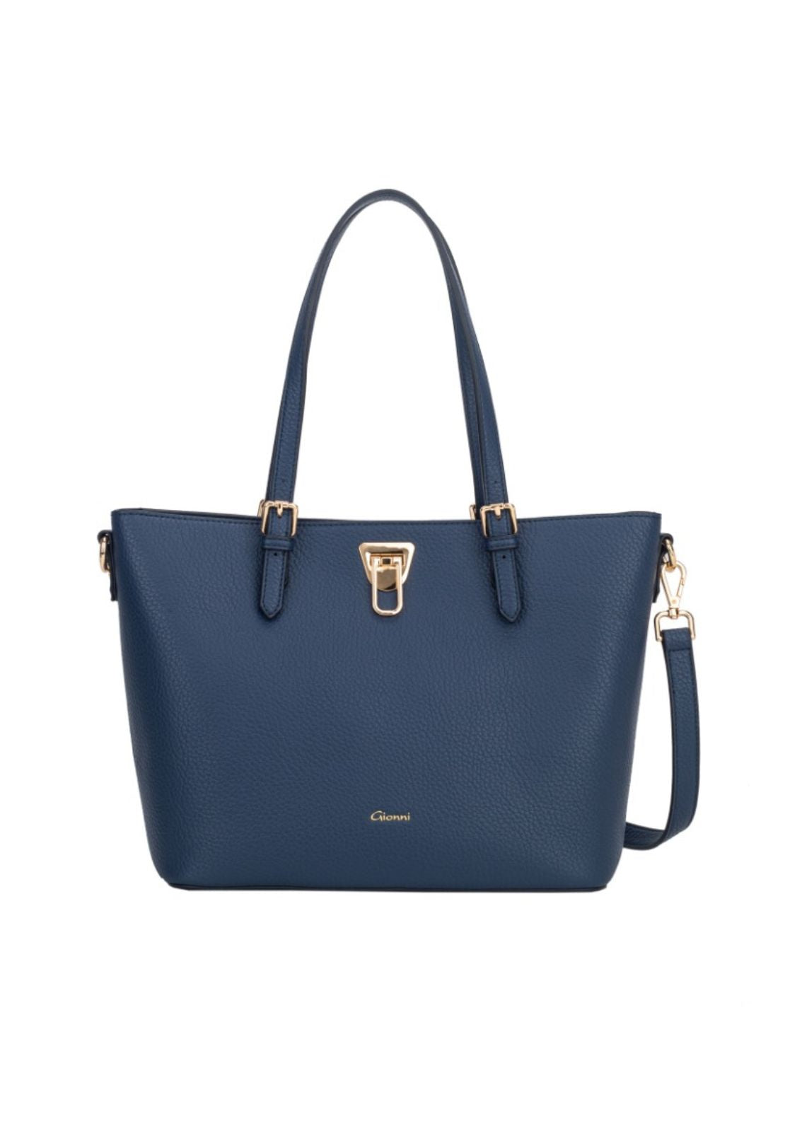 Gionni Starfish Tote Bag With Buckle - Navy 1 Shaws Department Stores