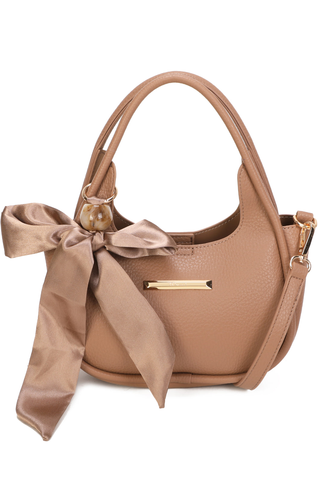 Gionni Amber Curved Crossbody Bag - Taupe 1 Shaws Department Stores