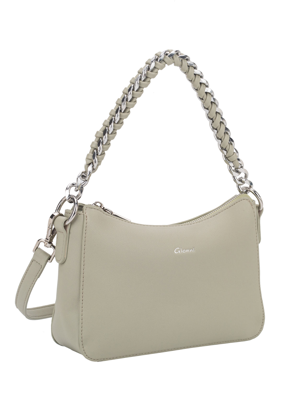 Gionni Ruby Curved Shoulder Bag - Sage 1 Shaws Department Stores