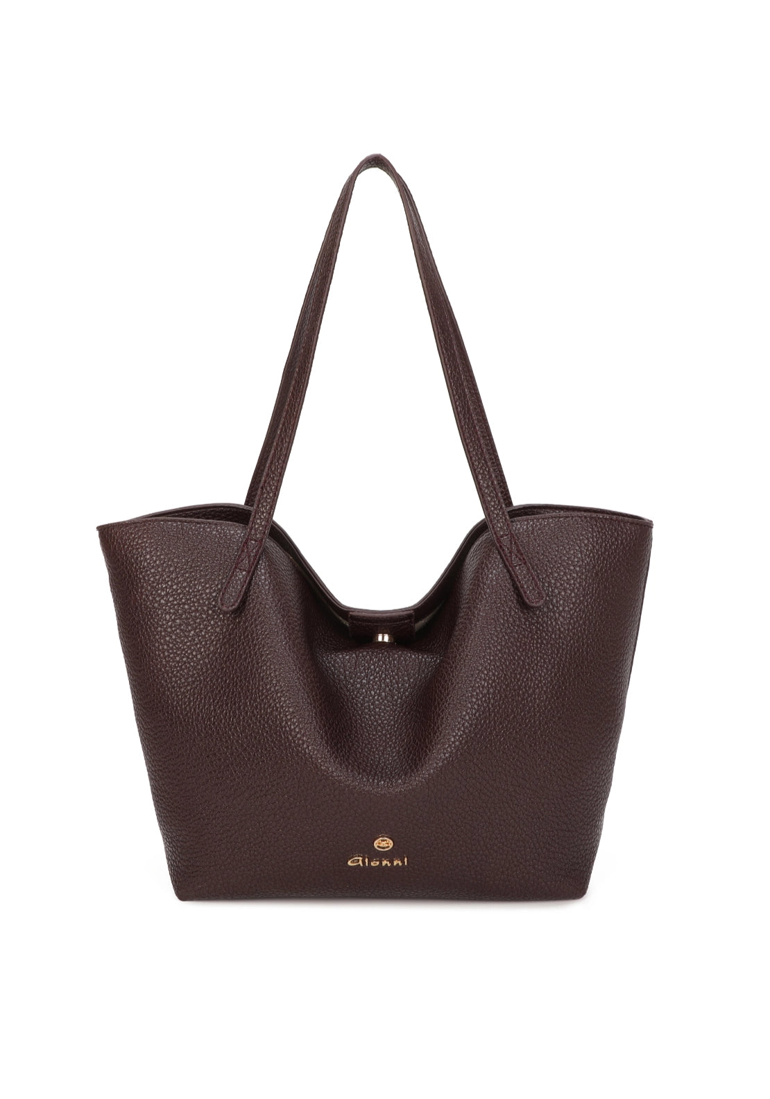 Vanilla East West Shopper Bag - Burgundy