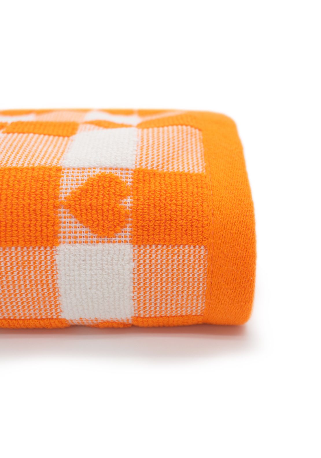 The Home Collection Hearts Check Tea Towel - Orange 2 Shaws Department Stores