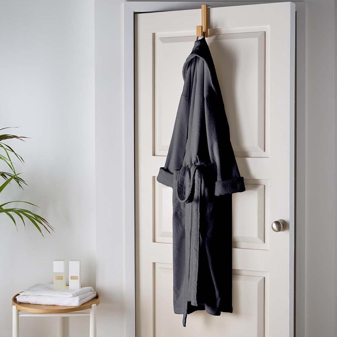 The Home Collection Organic Cotton Bath Robe - Grey 3 Shaws Department Stores
