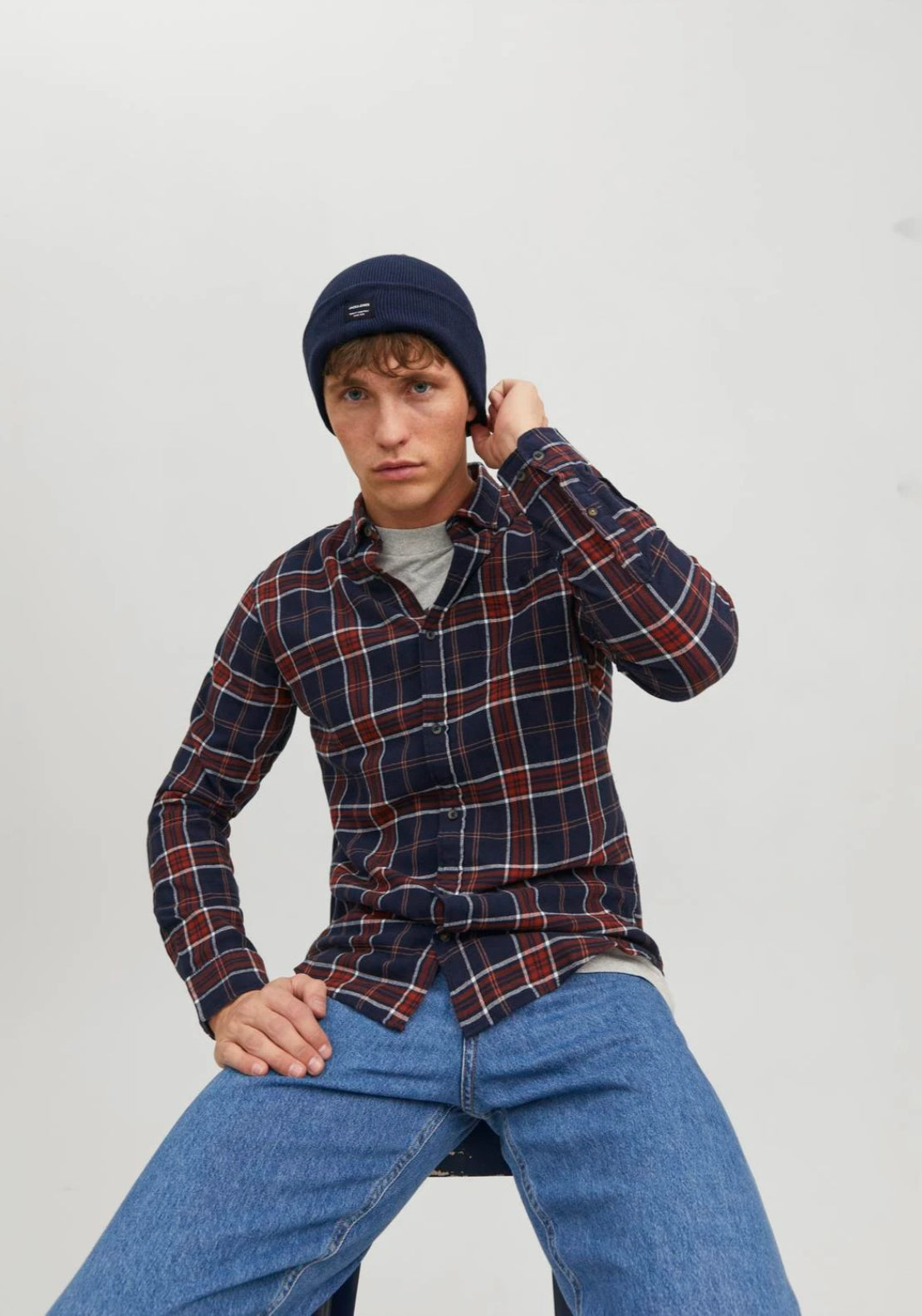 Jack &amp; Jones Beanie - Blue 2 Shaws Department Stores