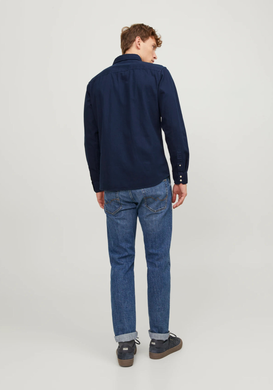 Jack &amp; Jones Denim Shirt - Navy 2 Shaws Department Stores