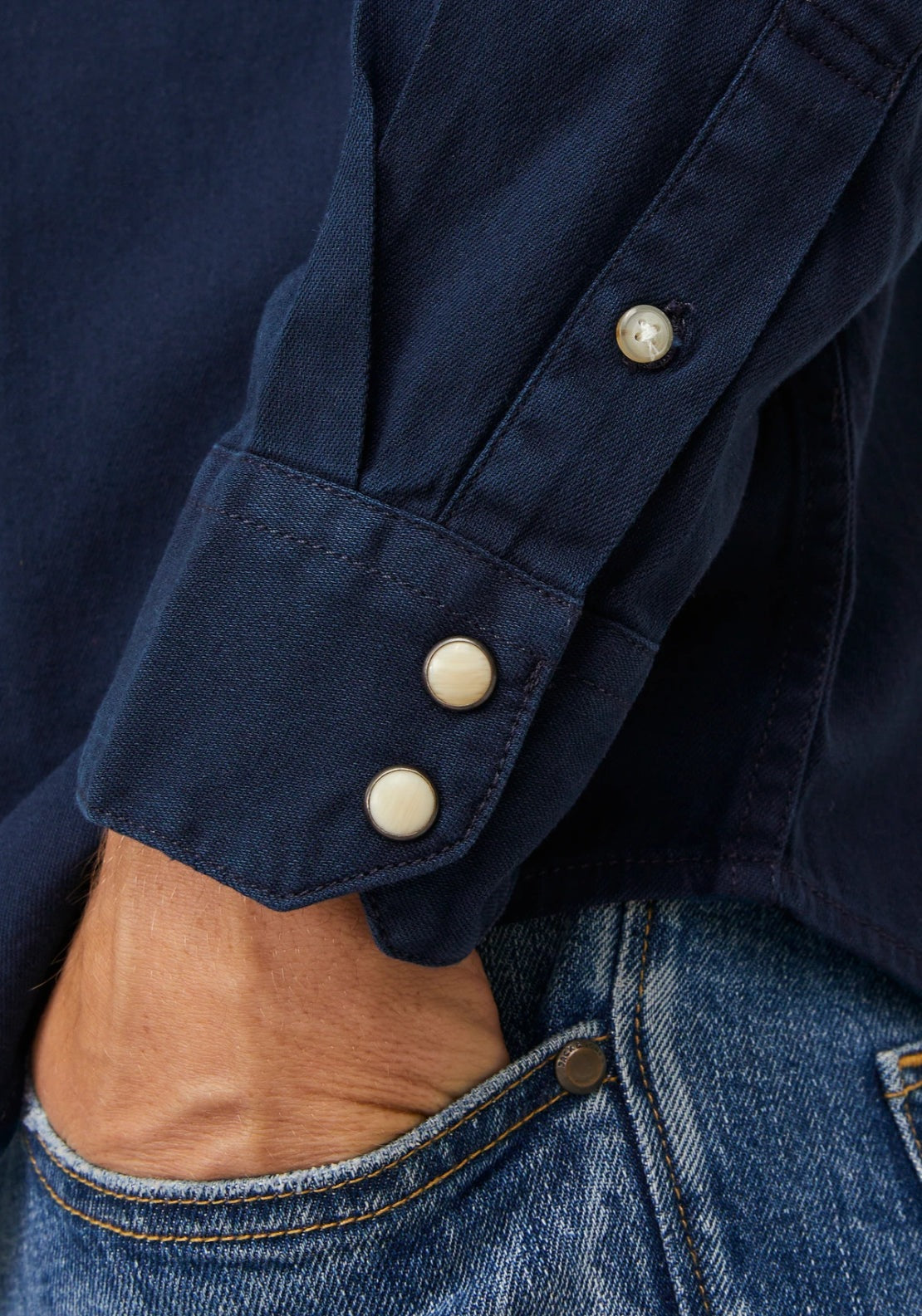 Jack &amp; Jones Denim Shirt - Navy 3 Shaws Department Stores