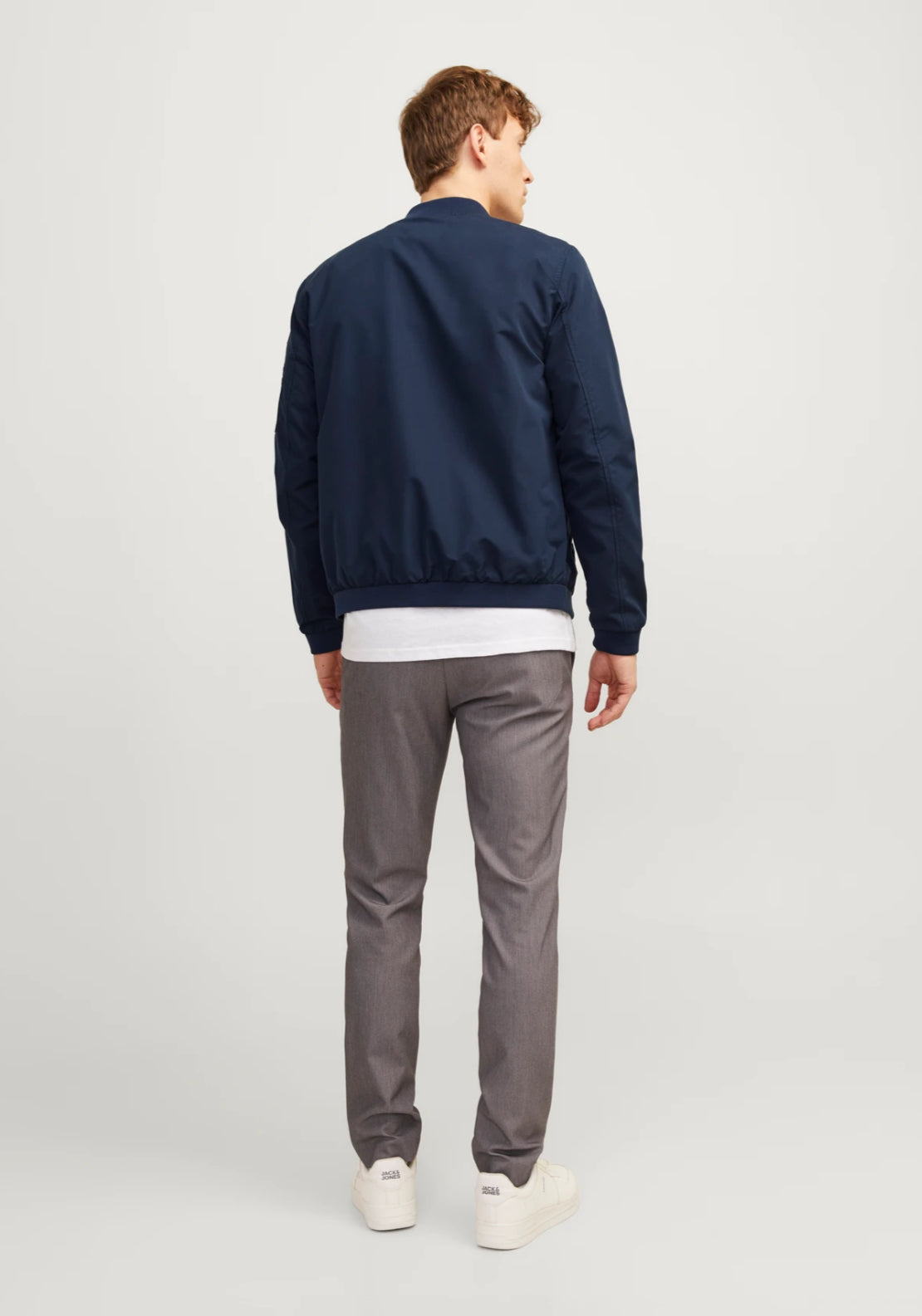 Jack &amp; Jones Bomber Jacket - Blue 2 Shaws Department Stores