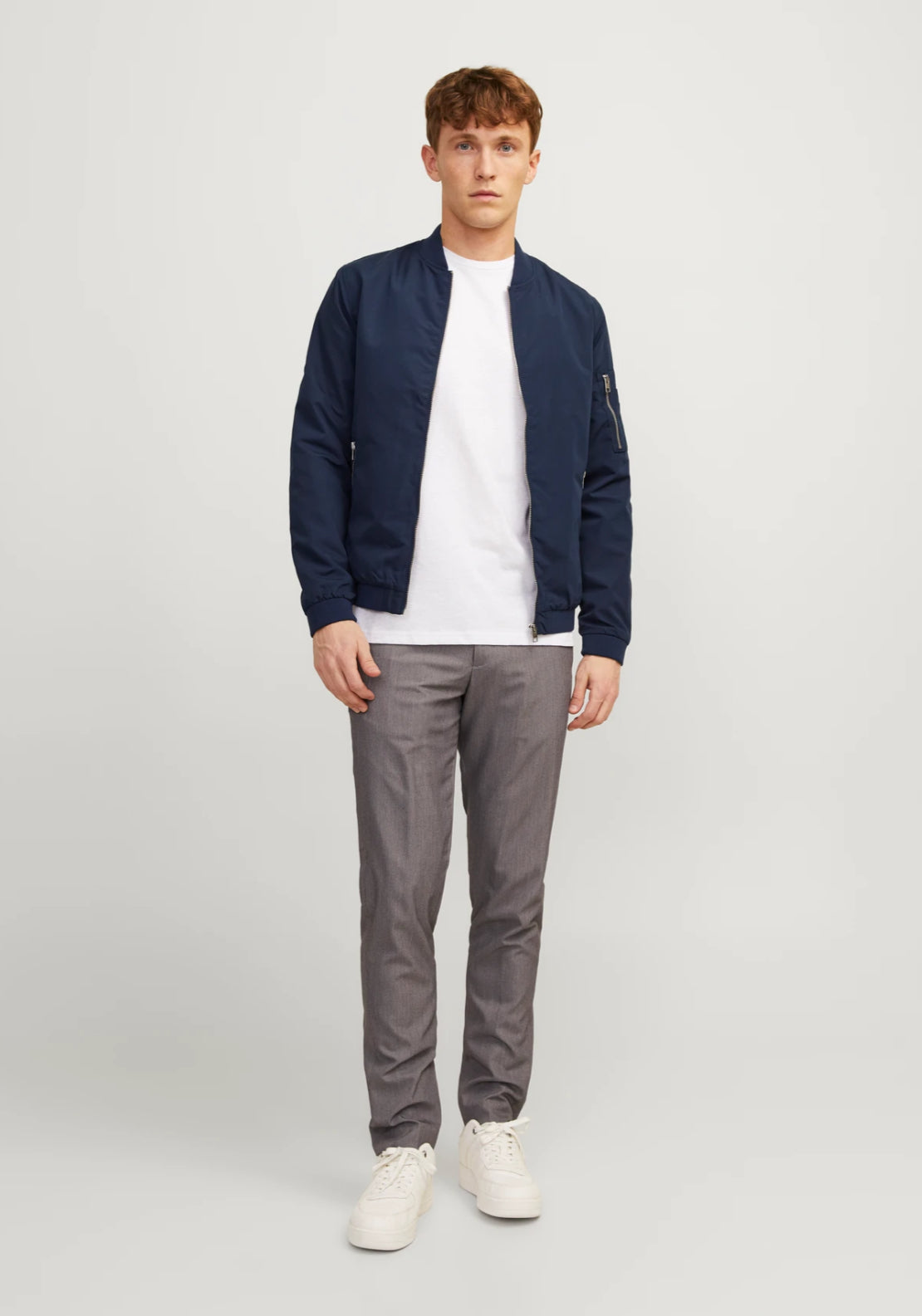 Jack &amp; Jones Bomber Jacket - Blue 6 Shaws Department Stores