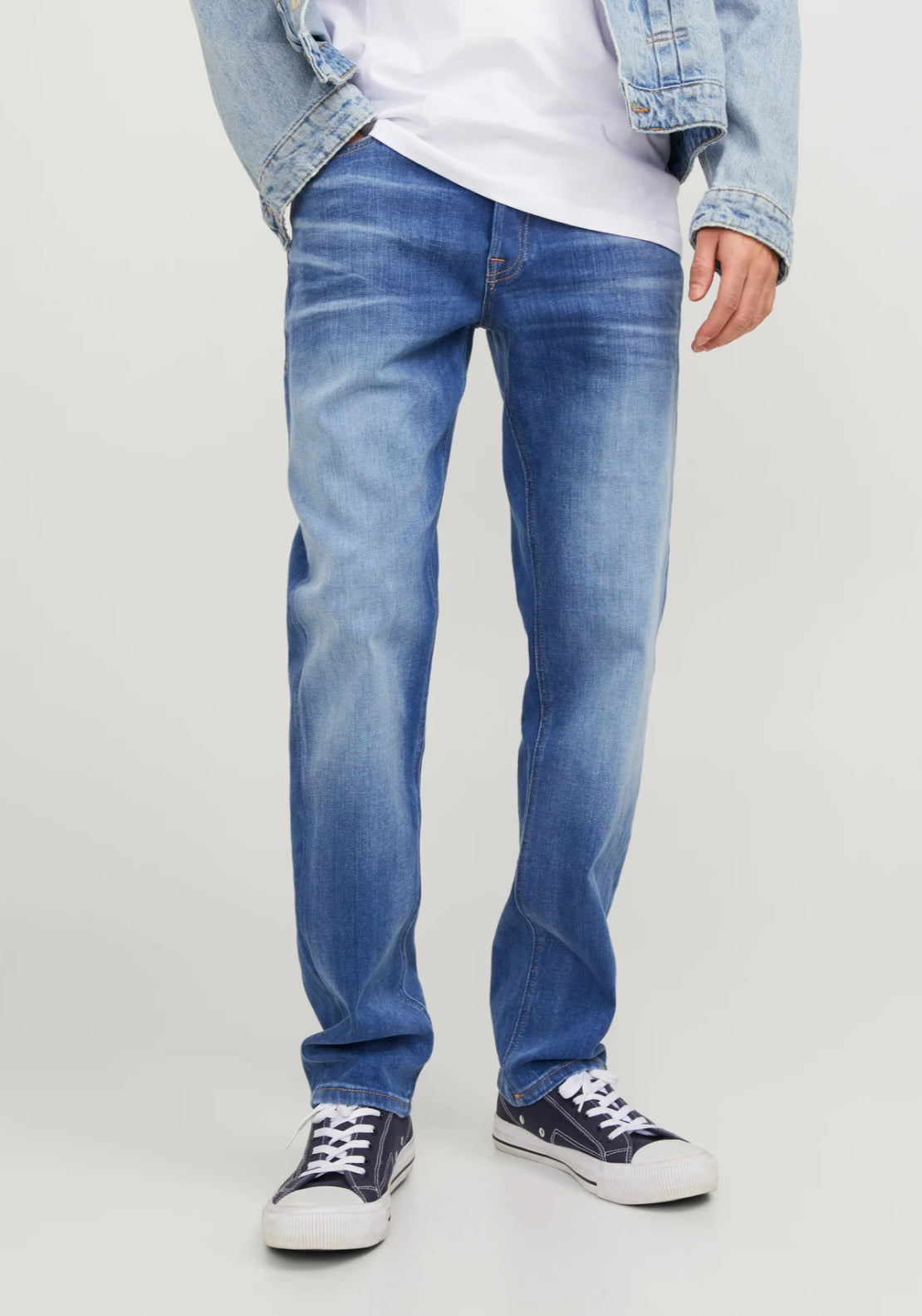 Jack &amp; Jones Mike Tapered Fit Jeans - Blue 1 Shaws Department Stores