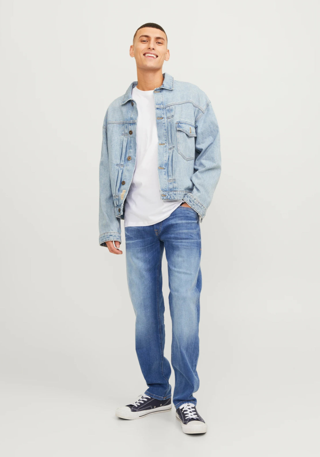 Jack &amp; Jones Mike Tapered Fit Jeans - Blue 5 Shaws Department Stores