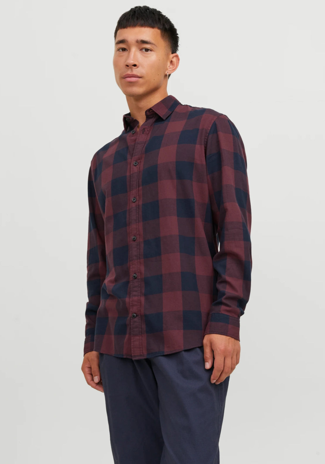 Jack &amp; Jones Slim Fit Check Shirt - Port Royale 1 Shaws Department Stores