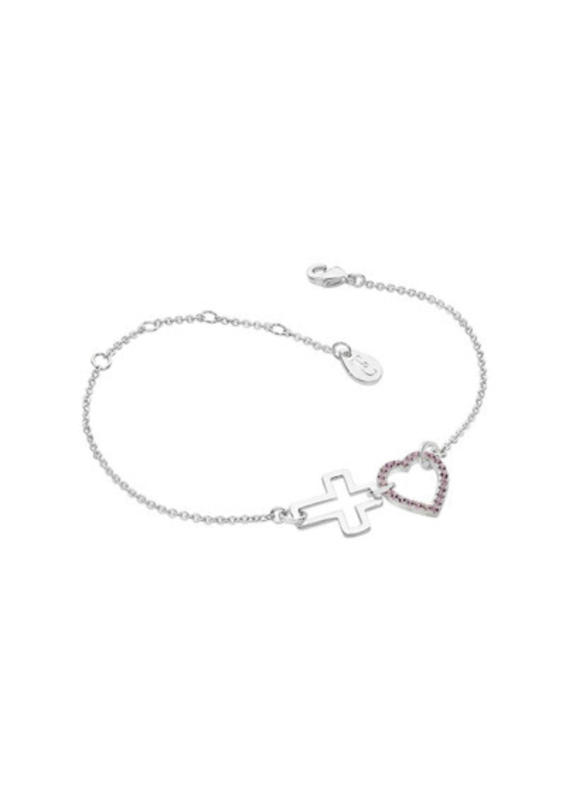 Tipperary Jewellery Interlocking Heart Cross Bra - Silver 1 Shaws Department Stores