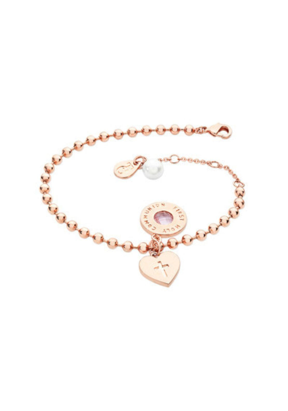 Tipperary Jewellery Three Charms Ball Chain Bracelet - Gold 1 Shaws Department Stores