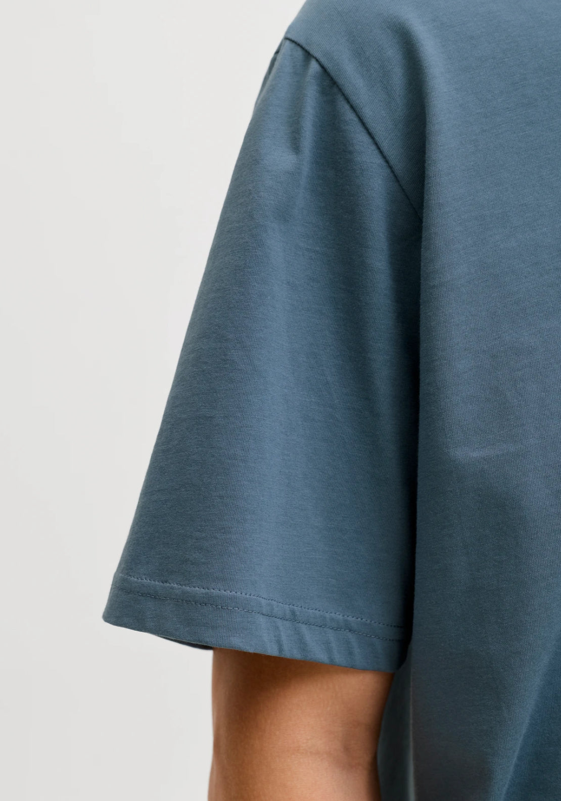 Jack &amp; Jones Short Sleeve Logo T-Shirt - Blue 3 Shaws Department Stores