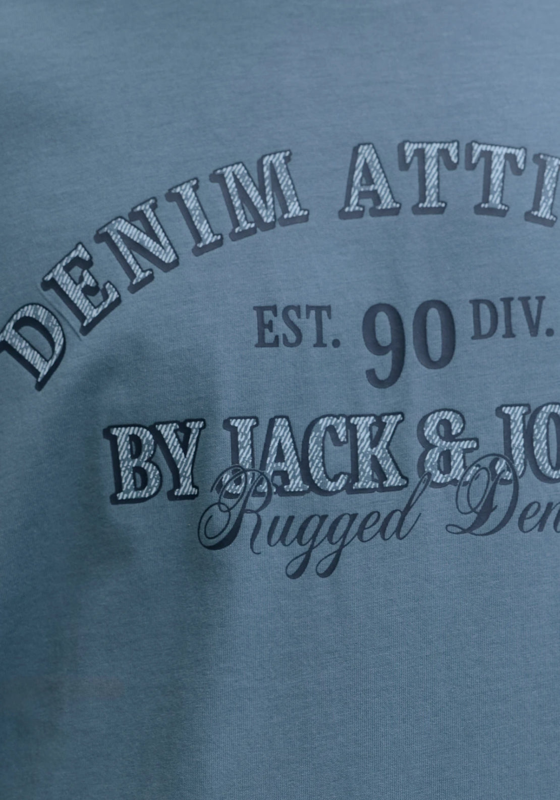 Jack &amp; Jones Short Sleeve Logo T-Shirt - Blue 4 Shaws Department Stores