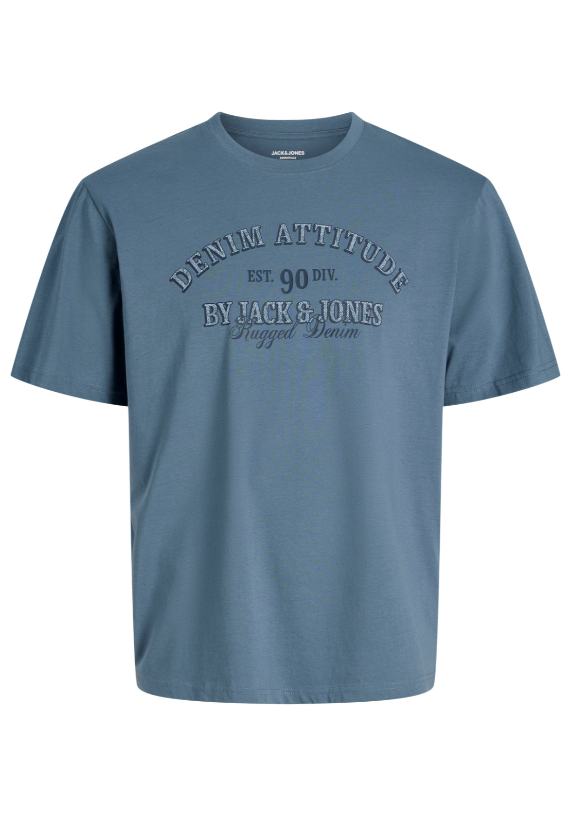 Jack &amp; Jones Short Sleeve Logo T-Shirt - Blue 6 Shaws Department Stores