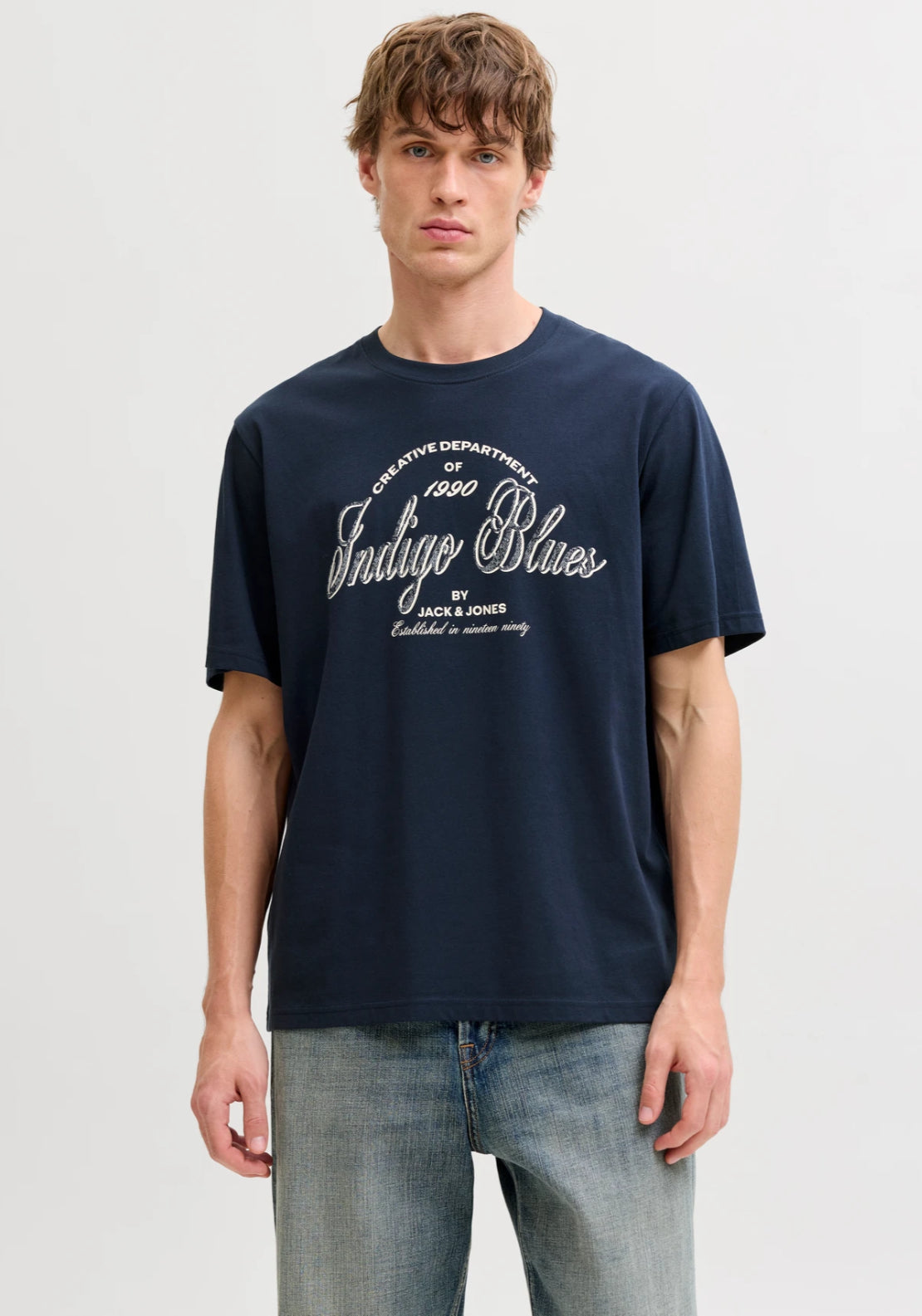 Jack &amp; Jones Short Sleeve T-Shirt - Blue 1 Shaws Department Stores
