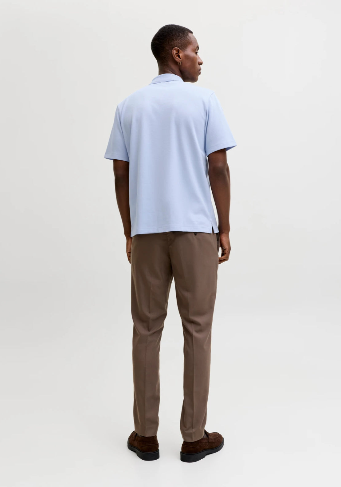 Jack &amp; Jones Short Sleeve Zip Polo Shirt - Blue 2 Shaws Department Stores