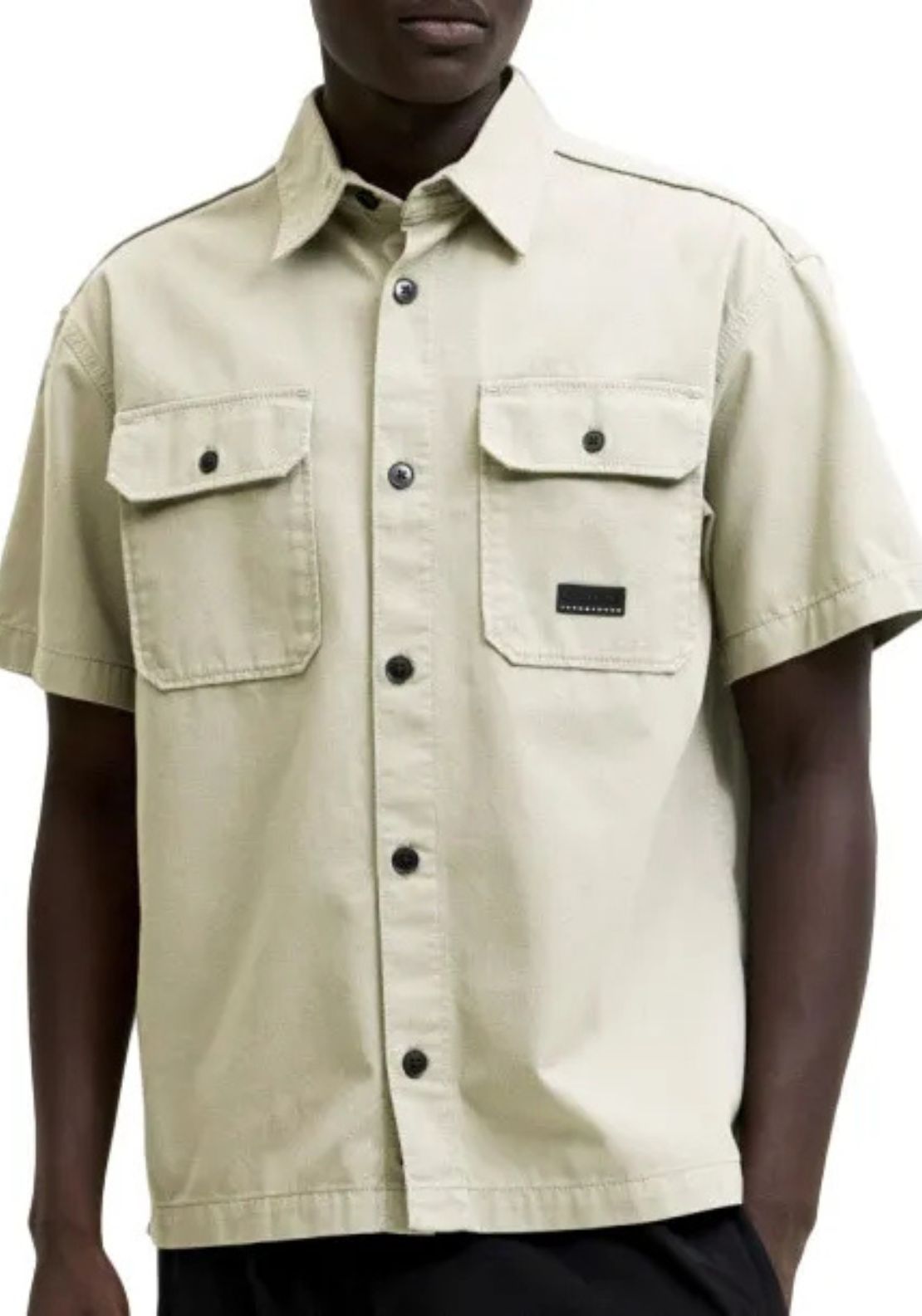 Jack &amp; Jones Short sleeve Classic Fusion Shirt - Moonbeam 1 Shaws Department Stores
