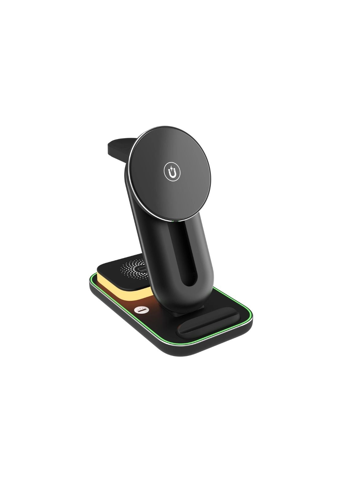 3-In-1 Charging Hub With Night Light - Black