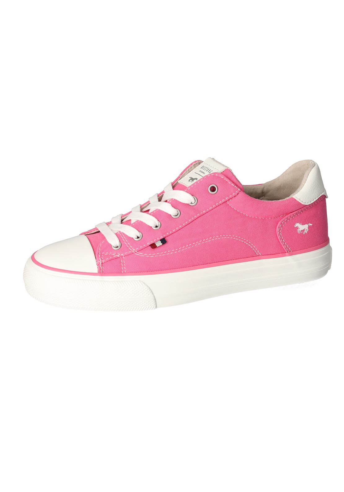 Mustang Lace-Up Trainer - Pink 1 Shaws Department Stores
