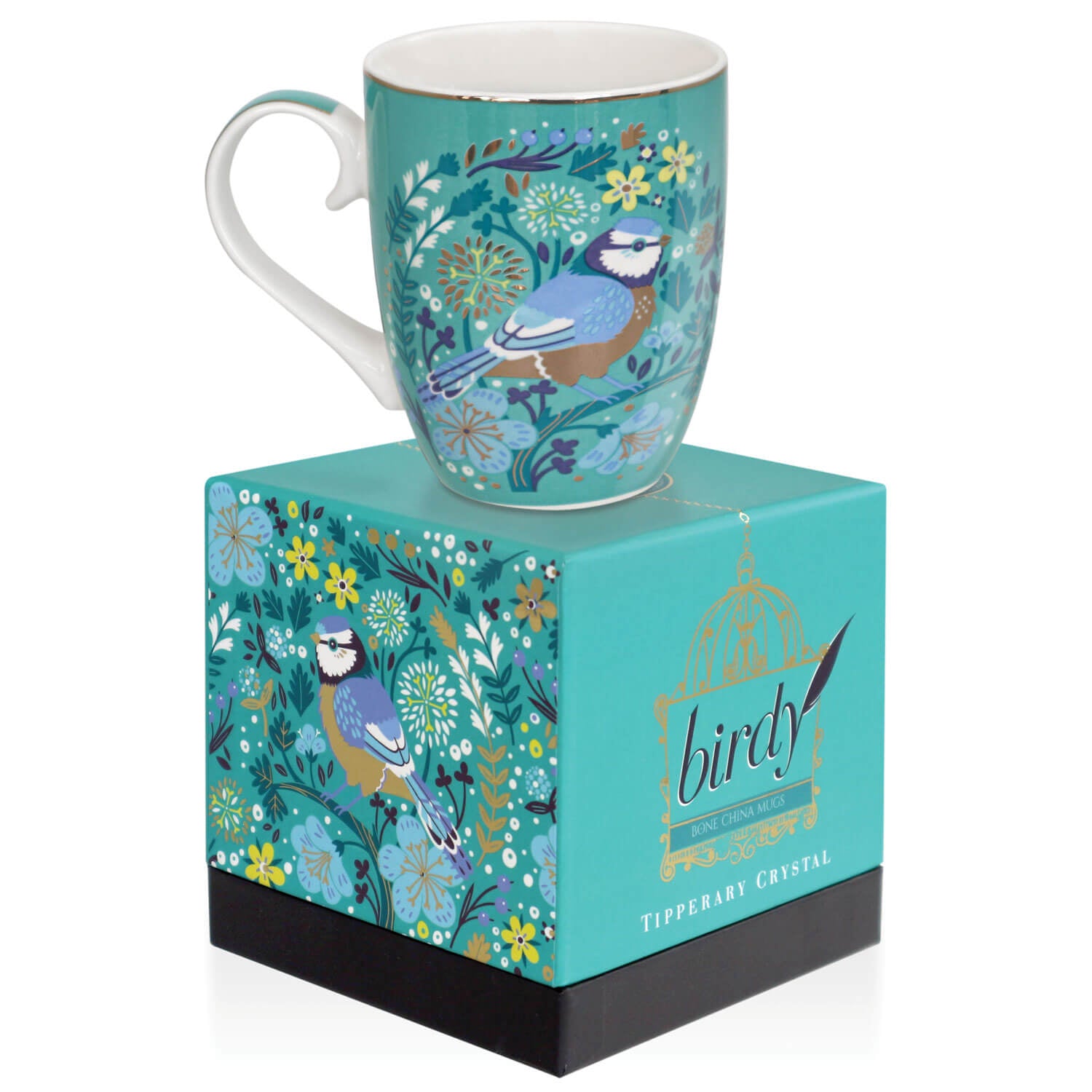 Tipperary Crystal Birdy Blue Tit Mug &amp; Gift Box 1 Shaws Department Stores