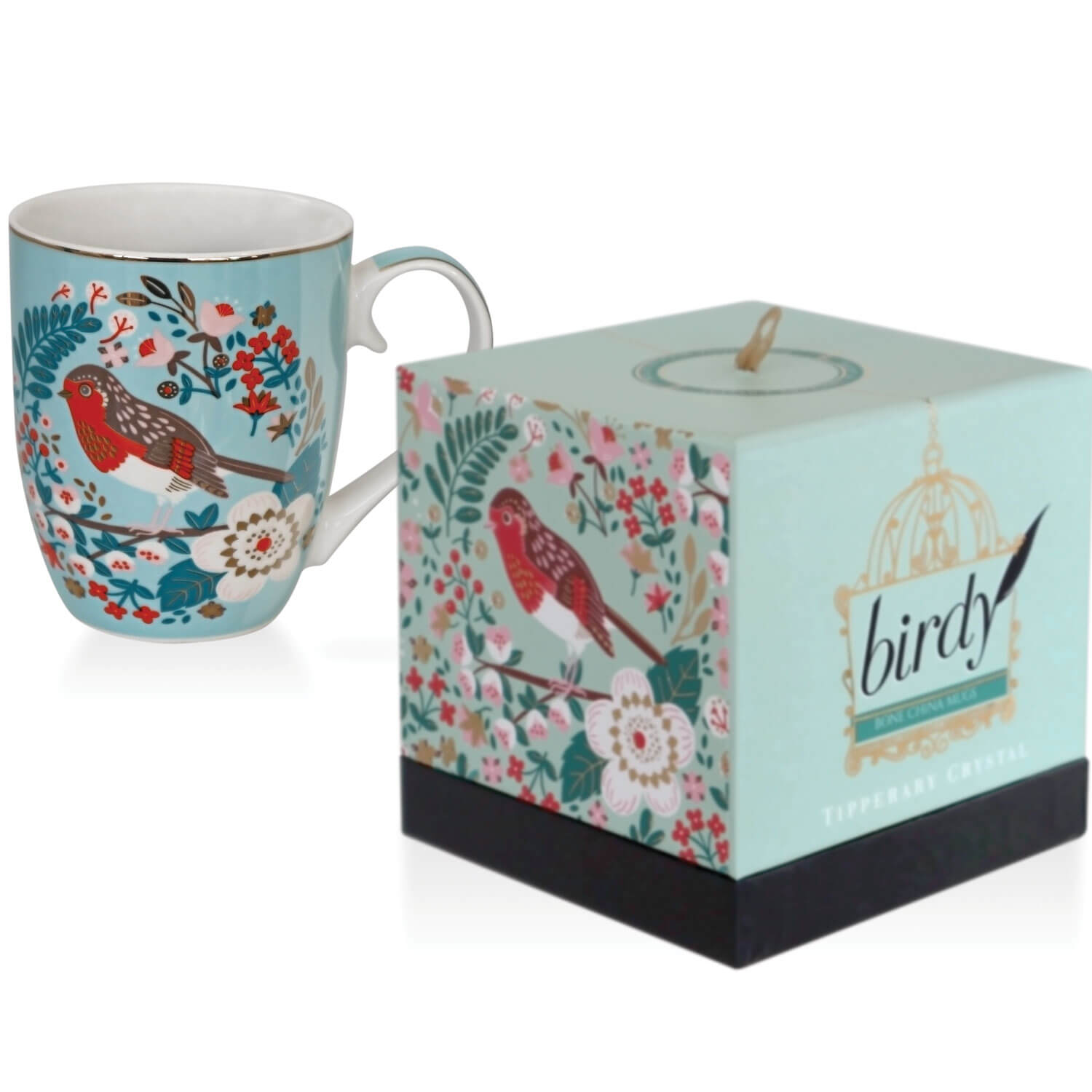 Tipperary Crystal Birdy Robin Mug &amp; Gift Box 1 Shaws Department Stores