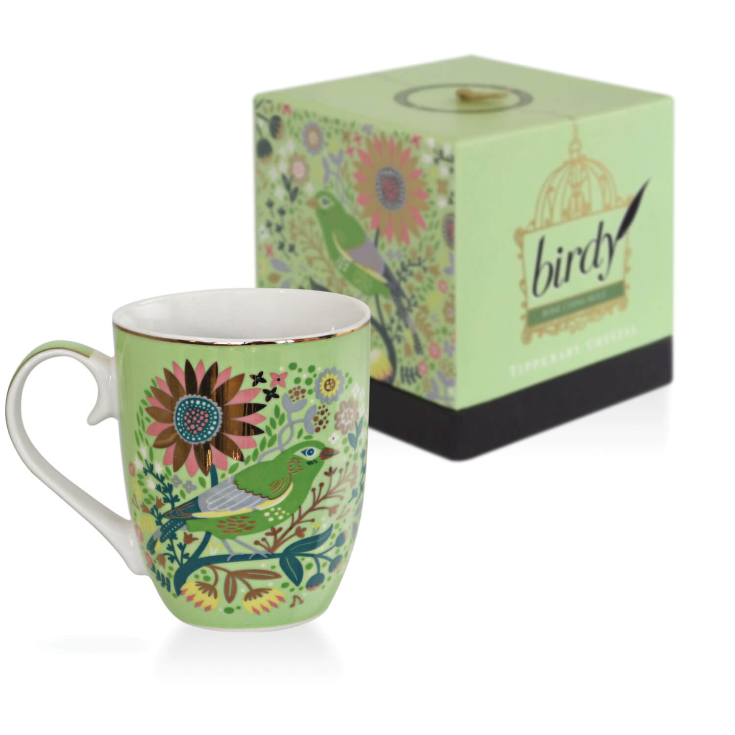 Tipperary Crystal Birdy Greenfinch Mug &amp; Gift Box 1 Shaws Department Stores