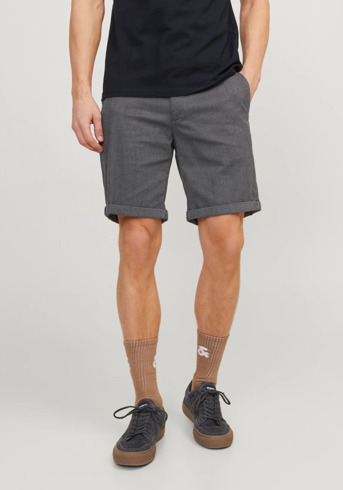 Jack &amp; Jones Regular Fit Chino Shorts - Faded Denim 1 Shaws Department Stores