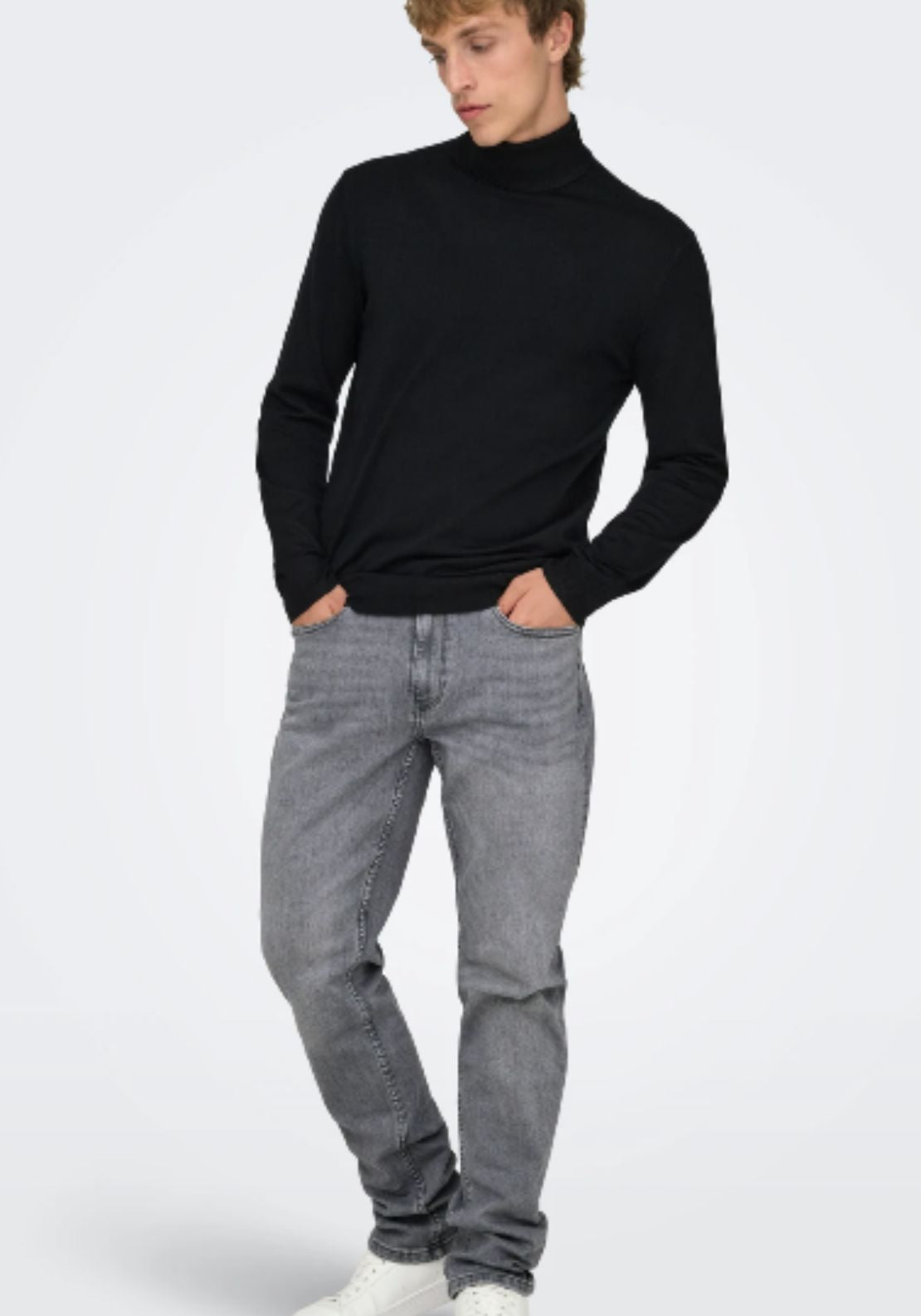 Only &amp; Sons Onsweft Mid Waist Regular Fit Jeans - Medium Grey Denim 5 Shaws Department Stores