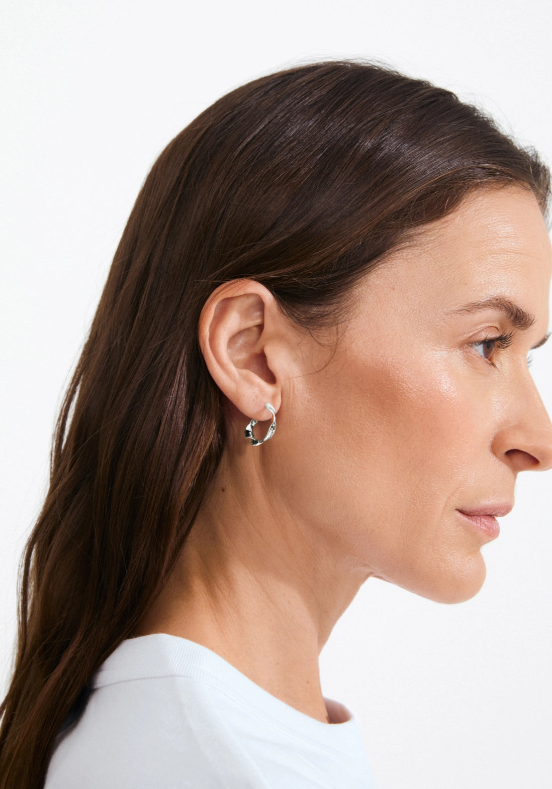 Here Silver Plated Hoop Earrings - Silver