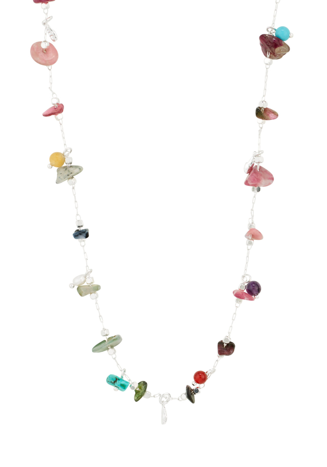 Here Silver Plated Necklace - Silver/multi