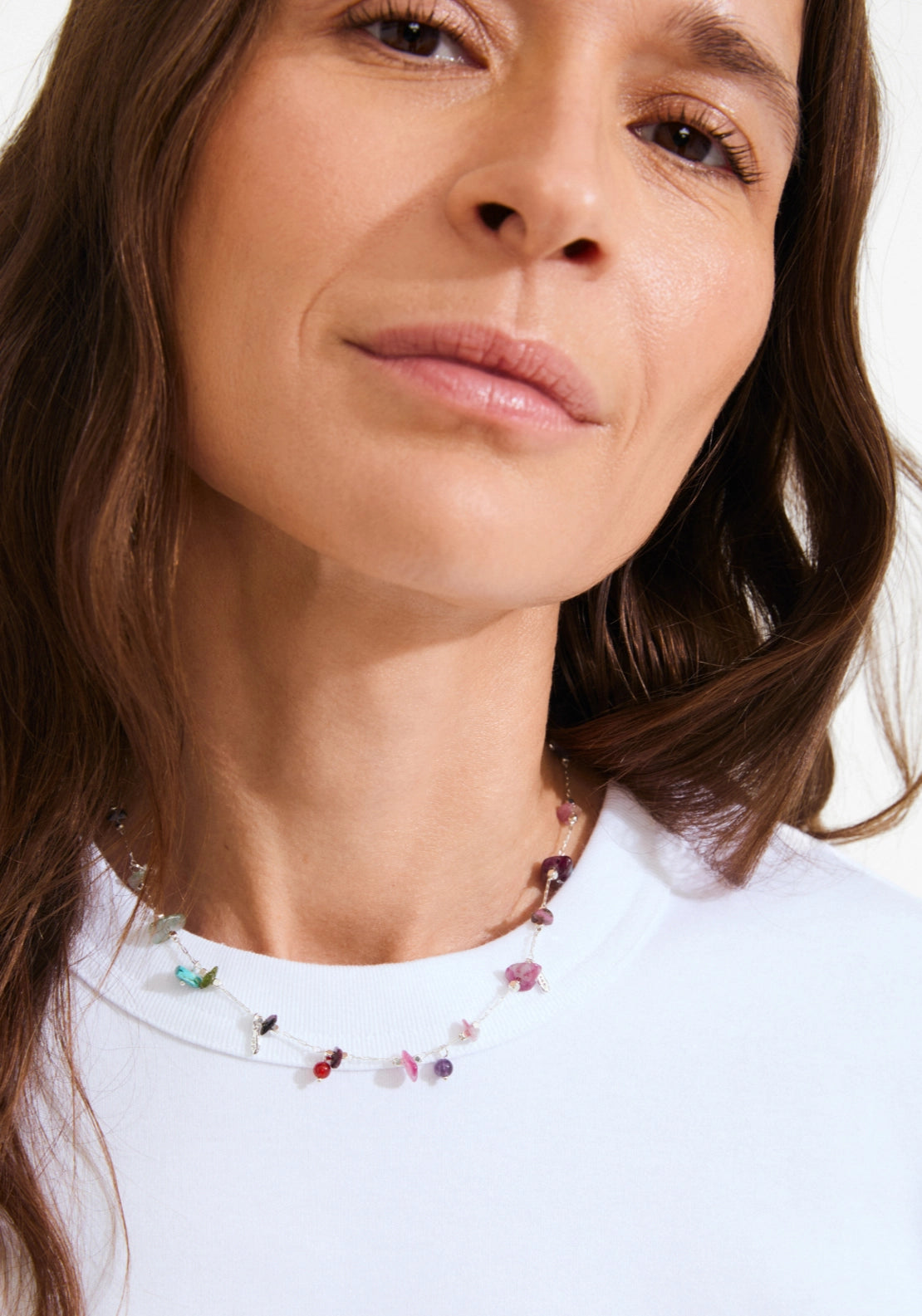 Here Silver Plated Necklace - Silver/multi