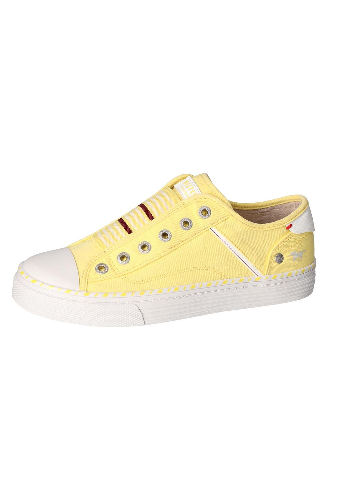 Mustang Slip-On Canvas Trainer - Yellow 1 Shaws Department Stores