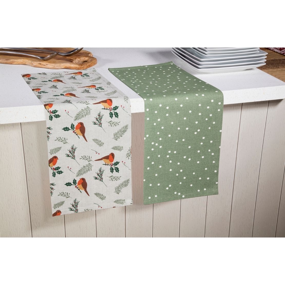 The Home Christmas Set Of 2 Robin Tea Towels 1 Shaws Department Stores