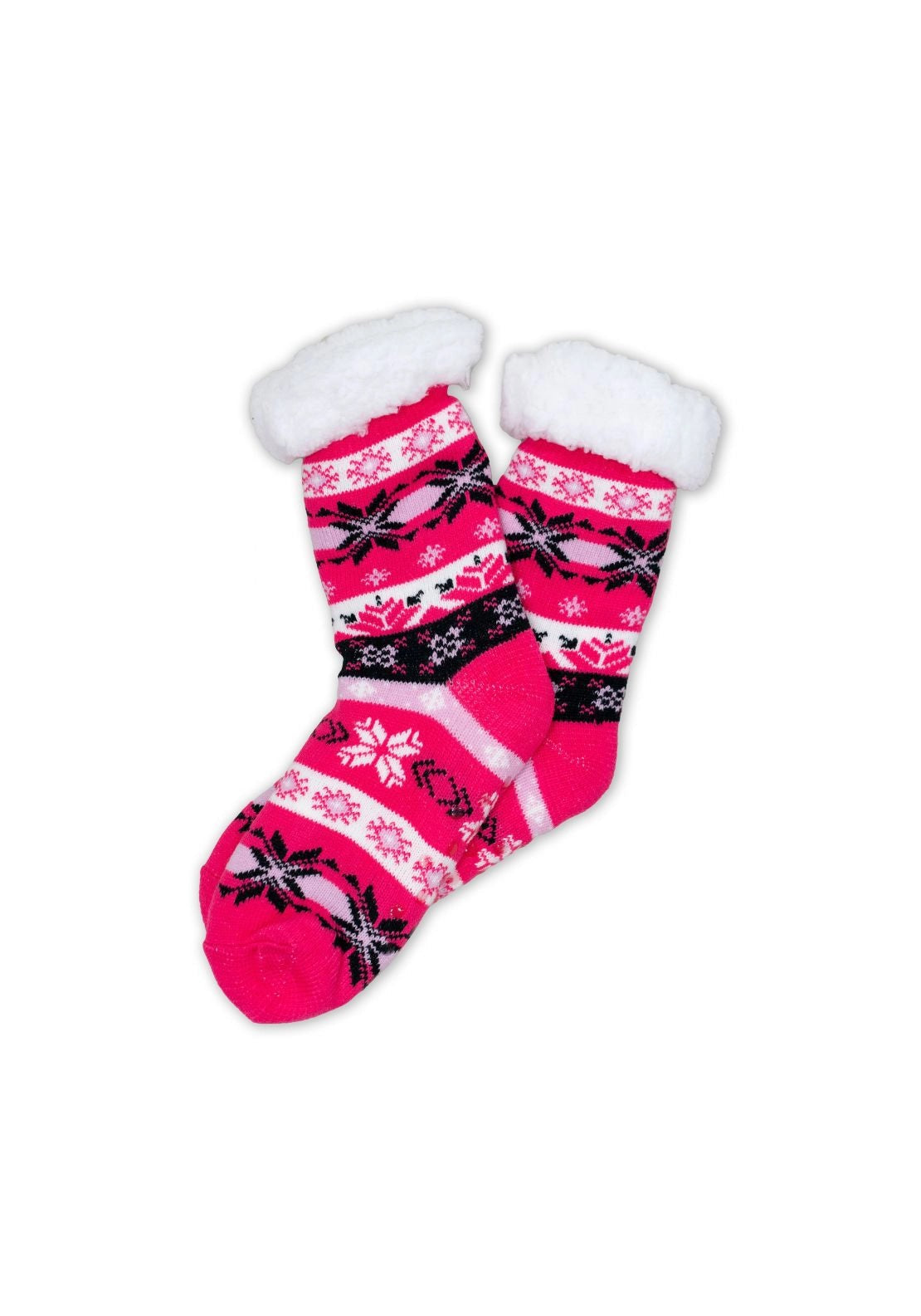 Passion Accessories Fair Isle Snuggle Socks - Snowflake Fuschia 1 Shaws Department Stores