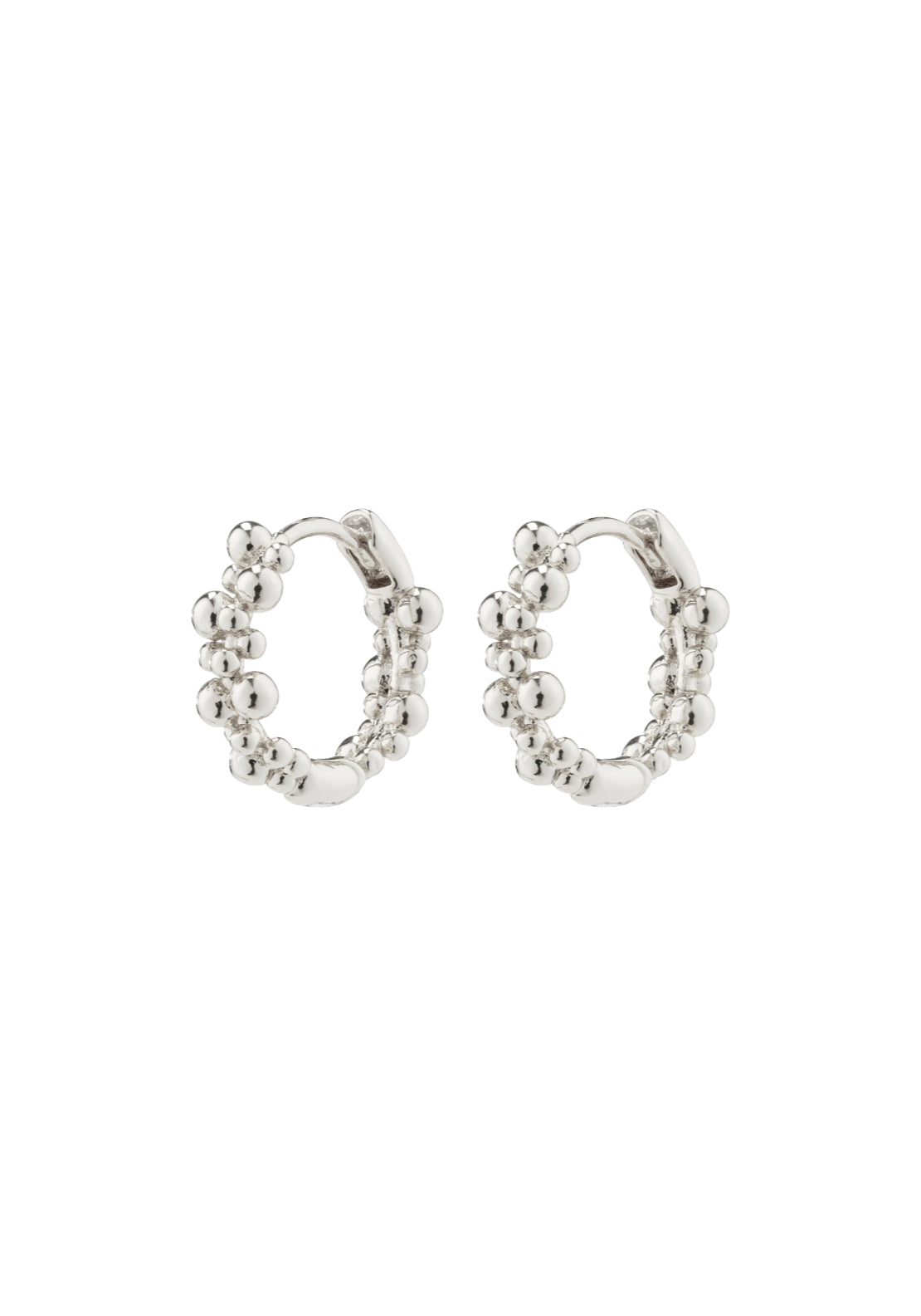 Solidarity Silver Plated Small Bubble Hoop Earrings - Silver