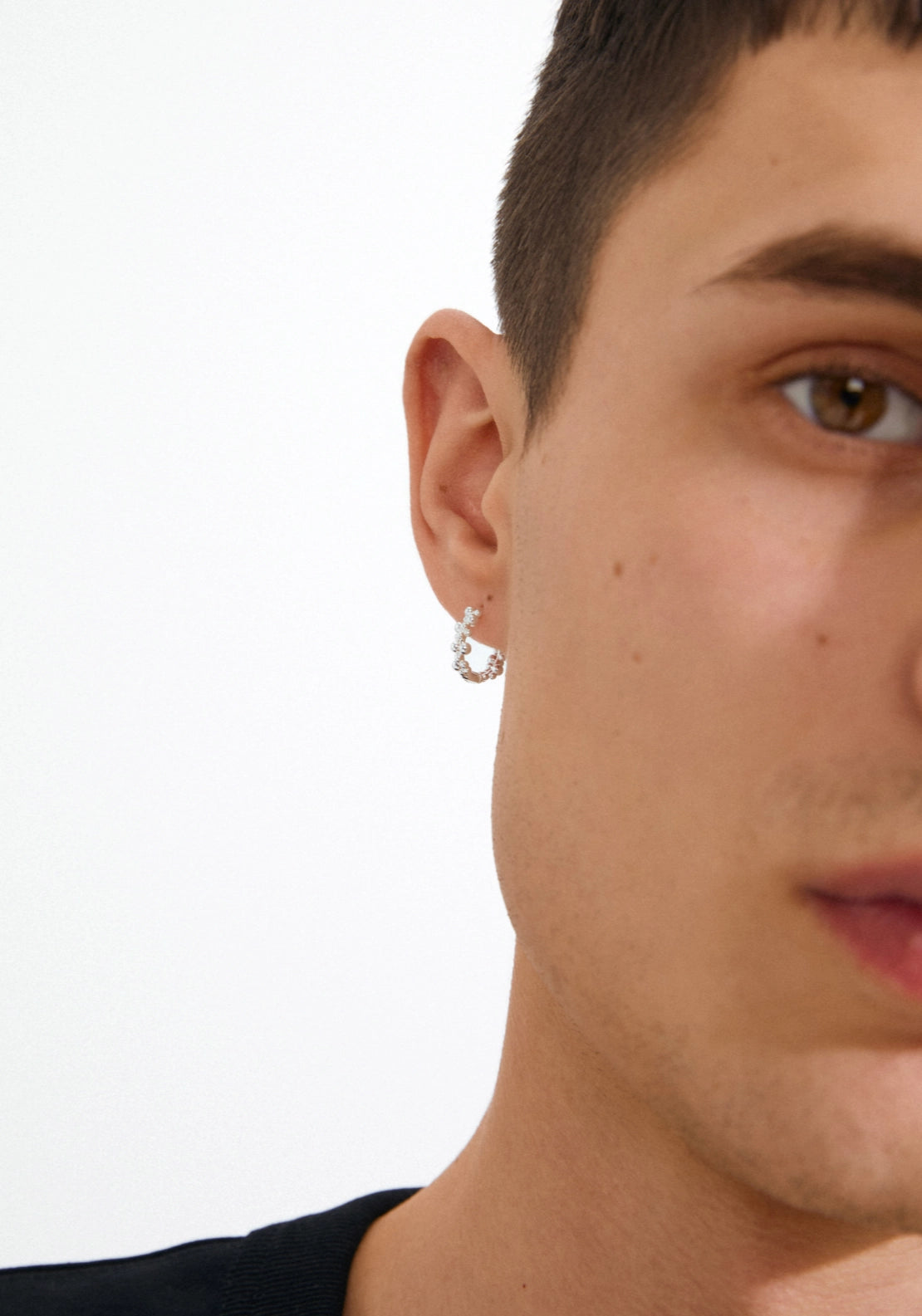 Solidarity Silver Plated Small Bubble Hoop Earrings - Silver