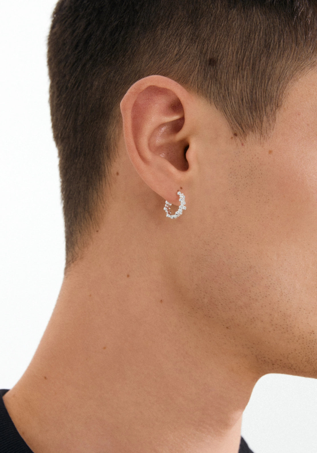 Solidarity Silver Plated Small Bubble Hoop Earrings - Silver